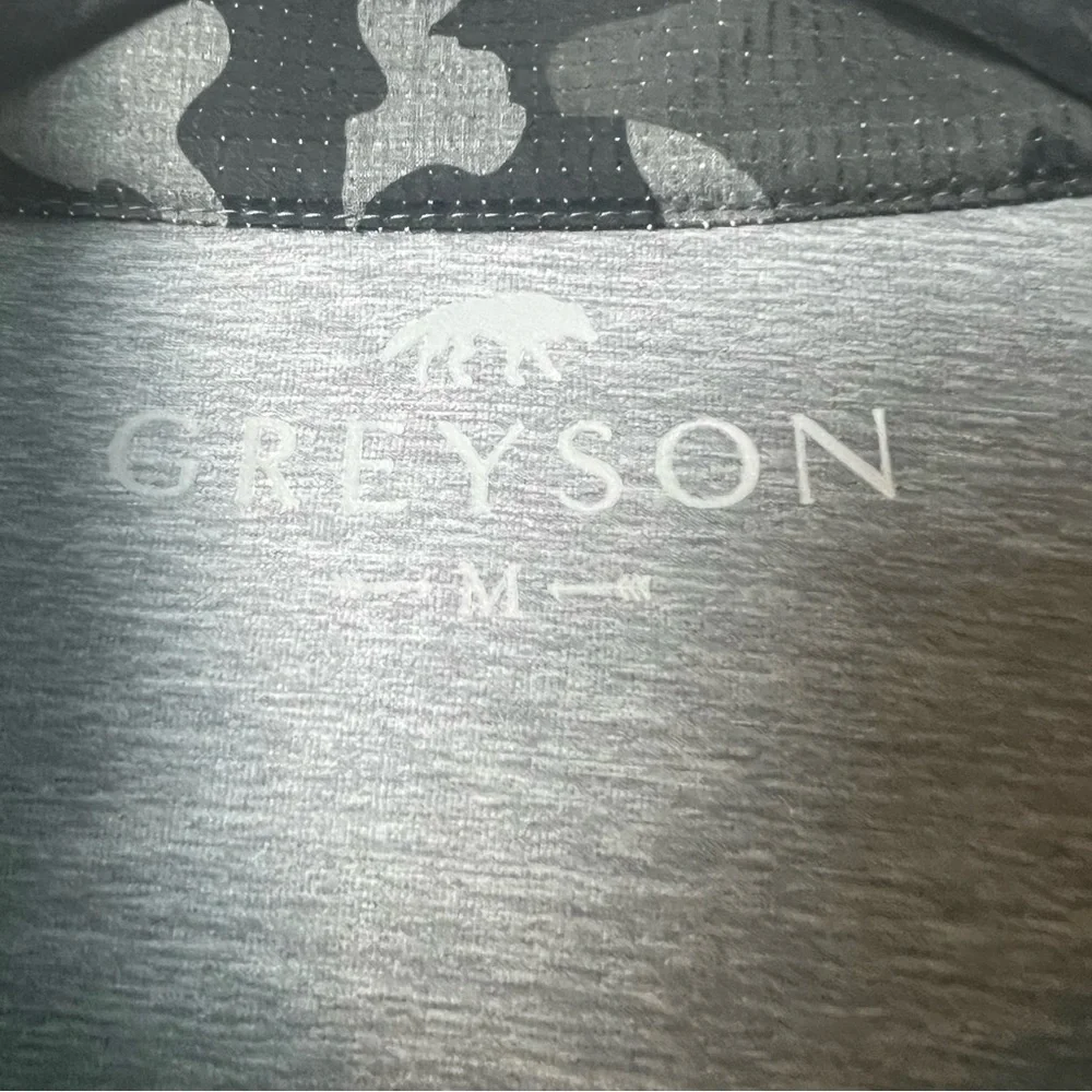 Greyson –‎ Men’s Brri Cooling ¼ Zip Pullover Gray Camo Collar – Sz. M